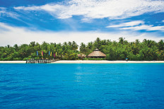 An illustration photo of a seaside resort in Mentawai Islands, West Sumatra.