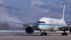 An Air China aircraft arrives at Havana's Jose Marti Airport on May 17, 2024, to reestablish the Beijing-Madrid-Havana route, which had been suspended during COVID-19. Air China resumed flights to Havana on Friday, two weeks after Cuba exempted Chinese from visa requirements, in an attempt to revive tourism, a vital industry for the country's economy.