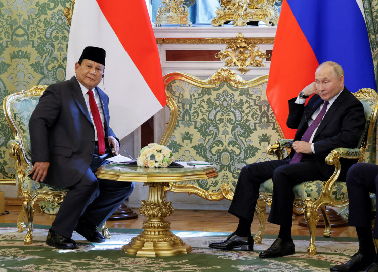 Special guest: President-elect Prabowo Subianto (left) meets with Russian President Vladimir Putin at the Kremlin in Moscow on July 31, 2024.