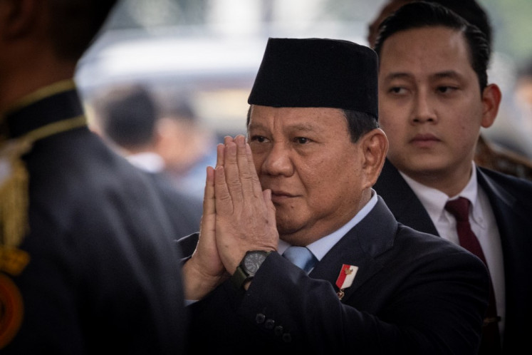 Defense Minister and president-elect Prabowo Subianto arrives on Aug. 16, 2024, to attend the People's Consultative Assembly (MPR) annual session at the Senayan legislative complex in Jakarta.