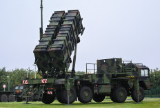 A Patriot missile system is pictured during the German Chancellor's visit at the military part of the airport in Cologne-Wahn, western Germany, where he attended a demonstration of the German army's Homeland Defence Command, on October 23, 2023.
