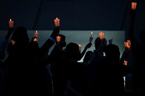 Anti-death penalty activists attend a candlelight vigil outside the Singaporean embassy in Kuala Lumpur on Nov. 8, 2021, to protest the impending execution of Malaysian national Nagaenthran K. Dharmalingam, who was convicted of trafficking heroin in the island nation. Dharmalingam was executed at Singapore&rsquo;s Changi Prison Complex on April 27, 2022.