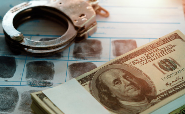 A stock illustration of financial crime.