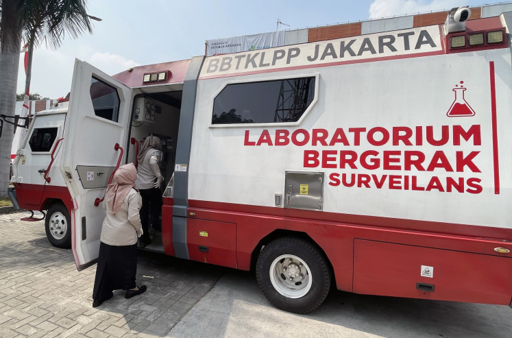 A mobile surveillance laboratory operated by the Health Quarantine Center of Soekarno-Hatta International Airport is parked on Sept. 2, 2024 at Terminal 3 at the airport in Tangerang, Banten.