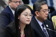 This file handout photo taken on June 25, 2024 and received on July 18, 2024 from the Senate of the Philippines shows mayor Alice Leal Guo (left) of Bamban, Tarlac province, attending a hearing at the Senate in Manila.