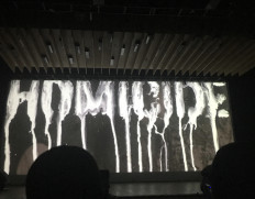 An opening frame from a documentary screened during the launch of a new album from Bandung underground hip-hop collective Homicide on Sept. 14, 2024.