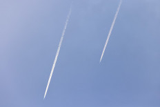 Israeli fighter jets fly over the port city of Haifa on September 23, 2024, amid ongoing cross-border clashes between Israeli troops and Hezbollah fighters. Israel's military pounded Hezbollah targets in south and east Lebanon on September 23 and said more strikes were coming, warning Lebanese to stay out of harm's way despite international calls for restraint.