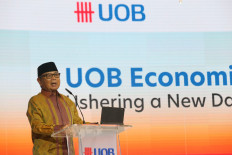 Burhanuddin Abdullah, a former Bank Indonesia governor who heads an expert council under president-elect Prabowo Subianto, speaks on Sept. 25, 2024 at the UOB Indonesia Economic Outlook 2025 event at Hotel Indonesia Kempinski in Central Jakarta.