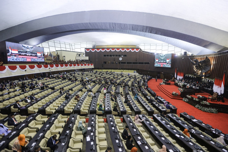 Lawmakers attend the final plenary session of the People's Consultative Assembly (MPR) for the 2019-2024 term at the Senayan legislative complex in Jakarta on Sept. 25, 2024.