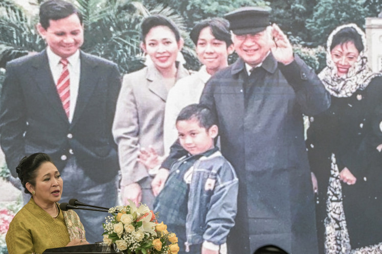 Name revoked: The daughter of second president Soeharto, Siti Hediati Hariyadi or Titiek Soeharto, delivers a speech on Sept. 28, 2024, during the National Gathering and the handover of the MPR Leadership Letter to the family of Soeharto at the Parliament complex in Central Jakarta. The National Gathering held by the People's Consultative Assembly of the Republic of Indonesia was held to deliver a decree regarding the revocation of Soeharto’s name from the Decree (TAP) of the People's Consultative Assembly (MPR) No. 11/1998 concerning Clean and Corruption-Free State Administrators, Collusion and Nepotism.