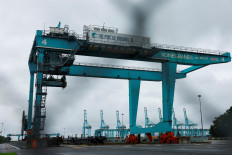 A general view shows the Portsmouth Marine Terminal (PMT) in the Virginia International Gateway in Portsmouth, Virginia, US, on Oct. 1, 2024, as port workers from the International Longshoremen's Association (ILA) participate in a strike.