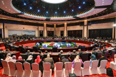 Attendees take part in the 19th East Asia Summit during the 44th and 45th Association of Southeast Asian Nations (ASEAN) Summits in Vientiane on October 11, 2024.