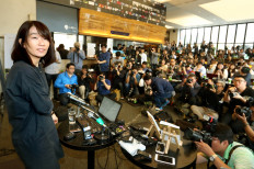 South Korean author Han Kang, the winner of the 2024 Nobel Prize in Literature, attends a press conference in South Korea in this photo taken in 2016.
