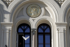 The dove of peace flies from the window of the Nobel Peace Center after Japanese organization Nihon Hidankyo, has been awarded winner of the 2024 Nobel Peace Prize, at The Norwegian Nobel Institute in Oslo, Norway on Oct. 11, 2024. The Nobel Peace Prize was awarded to the Japanese anti-nuclear group Nihon Hidankyo, a grassroots movement of atomic bomb survivors from Hiroshima and Nagasaki, also known as Hibakusha. The group, founded in 1956, received the honour “for its efforts to achieve a world free of nuclear weapons and for demonstrating through witness testimony that nuclear weapons must never be used again.“