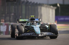 Aston Martin F1's Spanish driver Fernando Alonso races during the second practice session of the Formula One Mexico City Grand Prix at the Hermanos Rodriguez racetrack in Mexico City, Mexico on Oct. 25, 2024.