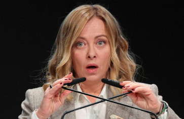 Italy's Prime Minister Giorgia Meloni speaks during the United Nations climate change conference COP29, in Baku, Azerbaijan, on Wednesday, November 13, 2024. 