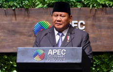 'Engagement and negotiation': President Prabowo Subianto addresses the Asia-Pacific Economic Cooperation (APEC) CEO Summit in Lima, on Nov. 14. 