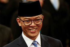 Sugiono smiles on Oct. 21, 2024, prior to his inauguration as foreign minister of President Prabowo Subianto’s Red and White Cabinet at the State Palace in Central Jakarta.