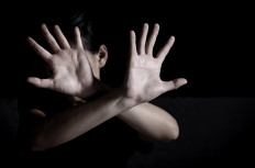 Illustration of violence against women.