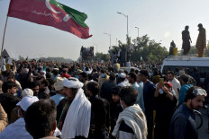 Supporters of jailed former Pakistani Prime Minister Imran Khan's party Pakistan Tehreek-e-Insaf (PTI) attend a rally demanding his release in Islamabad, Pakistan, on Nov. 26, 2024.