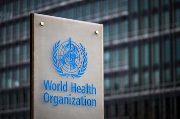 A sign of the World Health Organization (WHO) at their headquarters in Geneva, Switzerland in this photo taken on Dec. 7, 2021.