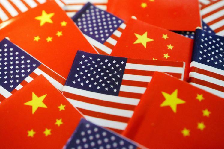 Flags of the United States and China are seen in this illustration picture taken on Aug. 2, 2022.
