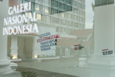 The venue of a cancelled art exhibition of work by painter Yos Suprapto at the National Galley in Jakarta is seen empty on Dec. 20, 2024. The exhibition was canceled by the National Gallery on its opening day, Dec. 19, 2024.