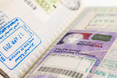 Stock illustration of an Indonesian visa.