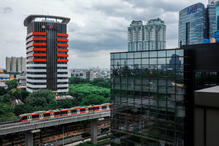 The Corruption Eradication Commission (KPK) building is pictured on Jan. 22, 2025, under overcast skies in Jakarta.
