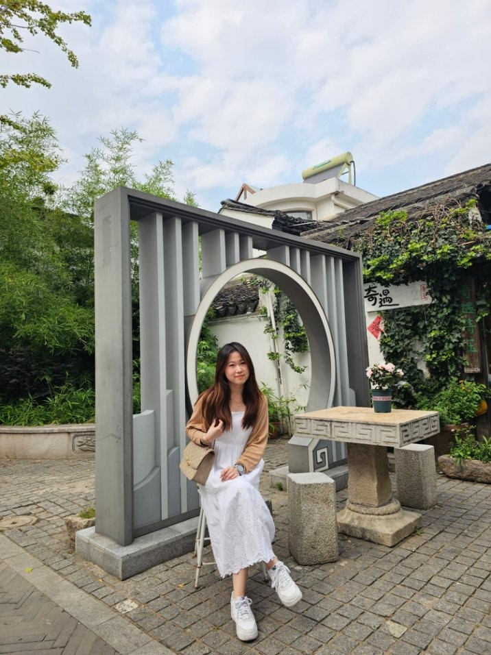 Relaxed: Clarine Beryl poses for a photo in Suzhou, China.