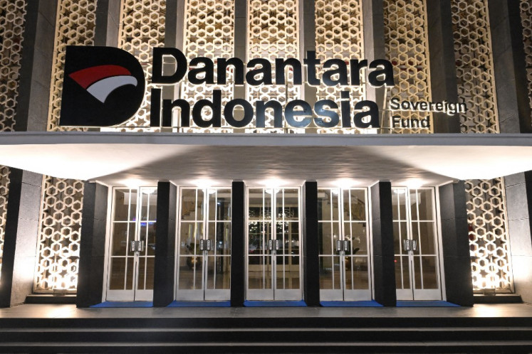 The facade of the building in Jakarta housing sovereign wealth fund Danantara is pictured on Feb. 24, 2025. 
