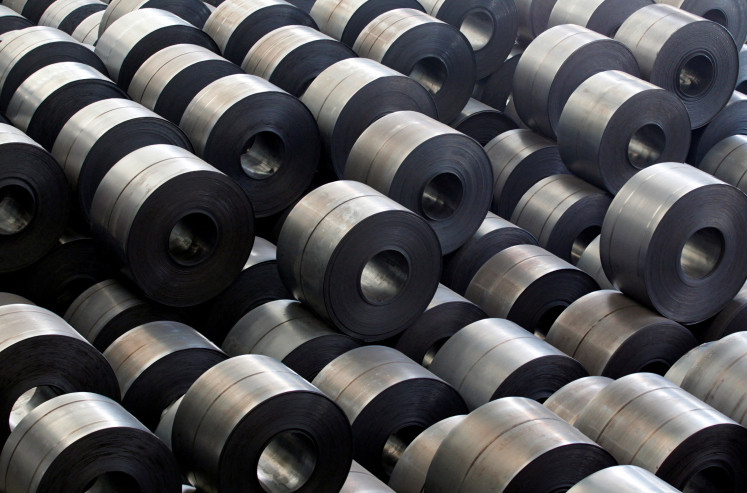 Rolled steel is seen at a Hyundai Steel plant in Dangjin, about 130 km southwest of Seoul, on June 15, 2011.