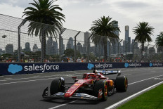 Ferrari's Monegasque driver Charles Leclerc drives during the third practice session of the Formula One Australian Grand Prix at the Albert Park Circuit in Melbourne, Australia on March 15, 2025.