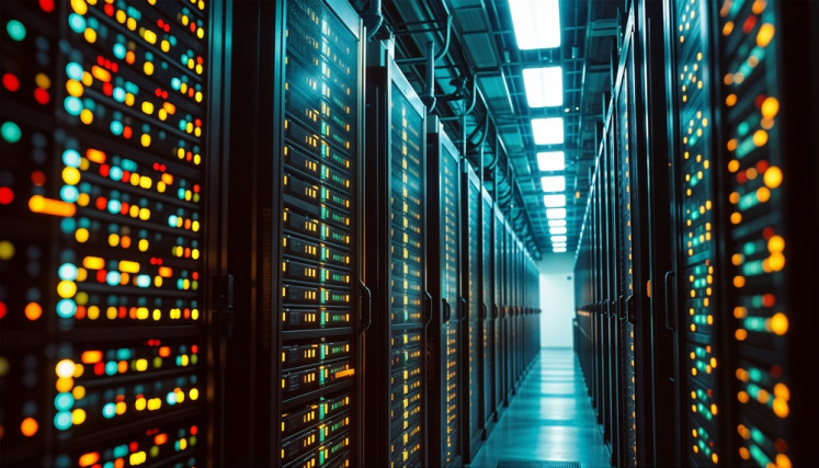 Illustration of servers in a data center.