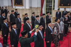 New Indonesian ambassadors are sworn in on March 24, 2025, at the State Palace in Jakarta. President Prabowo Subianto inaugurated 31 ambassadors.
