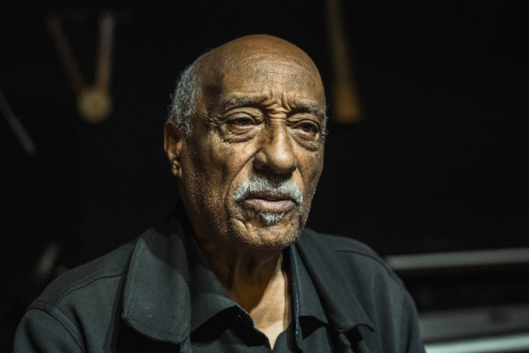 Ethiopian Musician Mulatu Astatke poses for a photograph at African Jazz Village in Addis Ababa, Ethiopia, on April 9, 2025. 