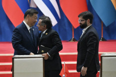 China's President Xi Jinping (left), Colombia's President Gustavo Petro (center) and Chile's President Gabriel Boric attend the opening ceremony of the Fourth Ministerial Meeting of the Forum of China and Community of Latin American and Caribbean States (CELAC) in Beijing on May 13, 2025.