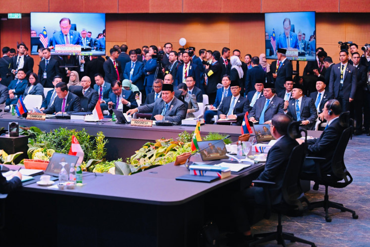 President Prabowo Subianto attends the plenary session at the 46th Association of Southeast Asian Nations (ASEAN) Summit in Kuala Lumpur on May 26, 2025. 
