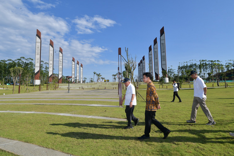 Vice President Gibran Rakabuming Raka inspects a site at Indonesia’s future capital city, Nusantara, on May 28, 2025, in East Kalimantan.