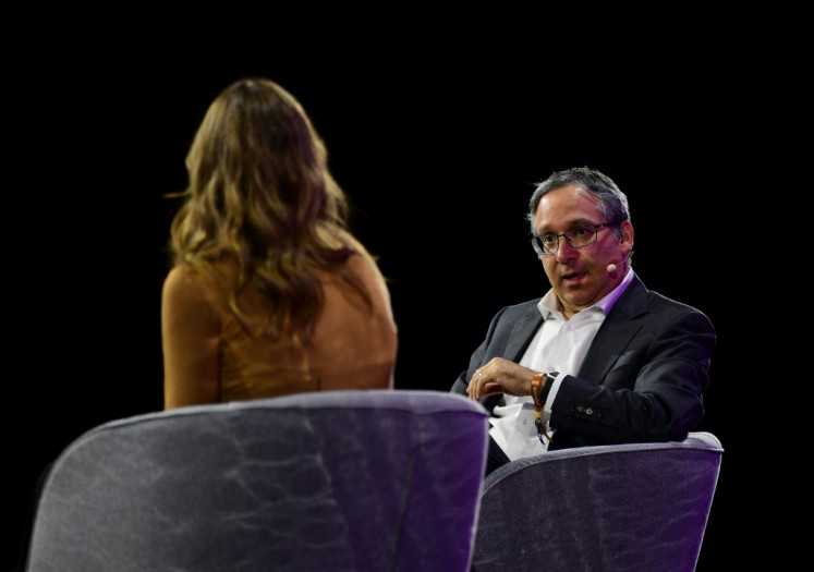 Founder of Geometric Intelligence, Gary Marcus, is interviewed by Executive Editor of operations for MIT Technology Review, Amy Nordrum, at the Web Summit Vancouver 2025 tech conference in Vancouver Canada, on May 27, 2025. 