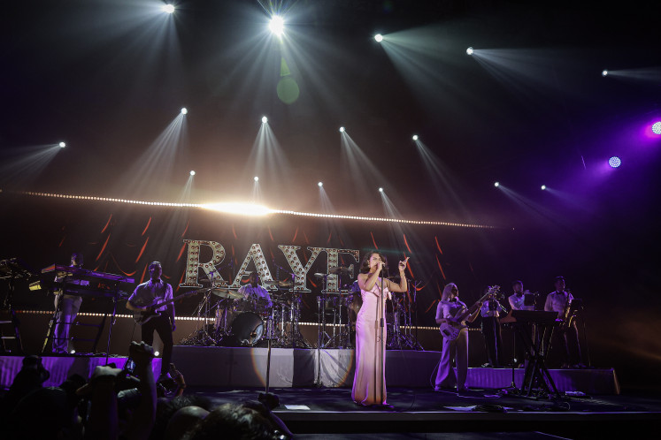 Stage queen: British singer-songwriter Raye performs at the Jakarta International BNI Java Jazz Festival (JJF) at JIExpo in Kemayoran, Central Jakarta, on Sunday, June 1. The London-based musician delivered a set that included tracks such as 'Worth It', 'Mary Jane' and 'Ice Cream Man'. Antara/Dhemas Reviyanto