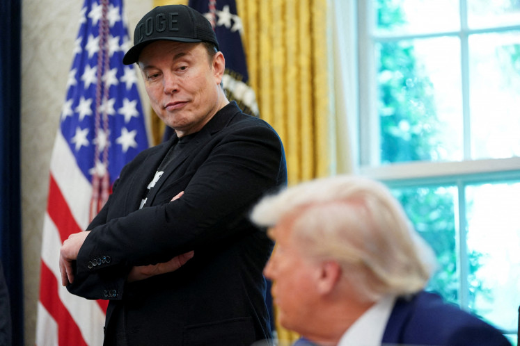US President Donald Trump and Elon Musk attend a press conference in the Oval Office of the White House in Washington, DC, on May 30, 2025.