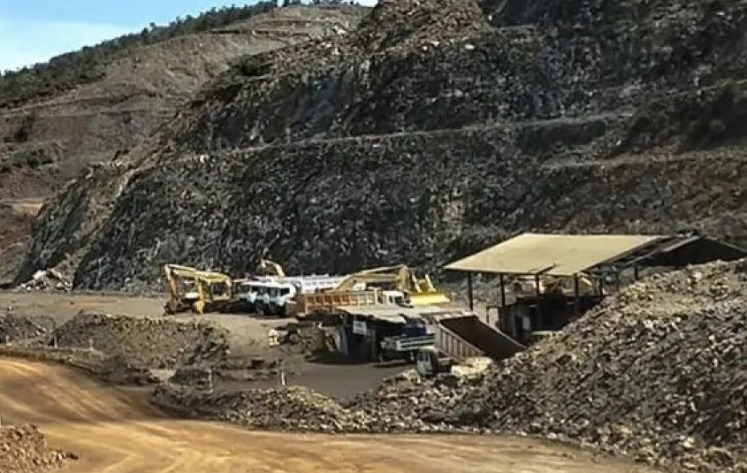 Heavy equipment is parked on June 7, 2025, at a nickel mine on Gag Island in Raja Ampat, Southwest Papua, following the government’s order to halt mining operations over an alleged breach of environmental law.
