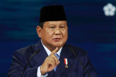 Increasing control: President Prabowo Subianto delivers a speech on June 20 during a plenary session of the Saint Petersburg International Economic Forum (SPIEF) in Saint Petersburg, Russia.