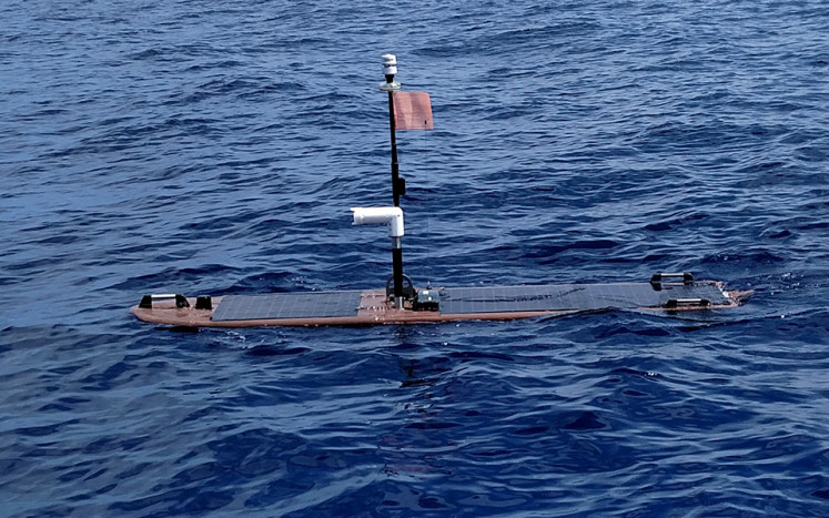 The float section of the Wave Glider unmanned surface vessel (USV) is seen in this undated picture. Wave Glider is made by Liquid Robotics, a subsidiary of United States aerospace giant Boeing.