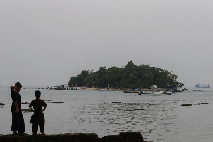 Tourists visit Small Merak Island in Cilegon, Banten on June 27, 2025.