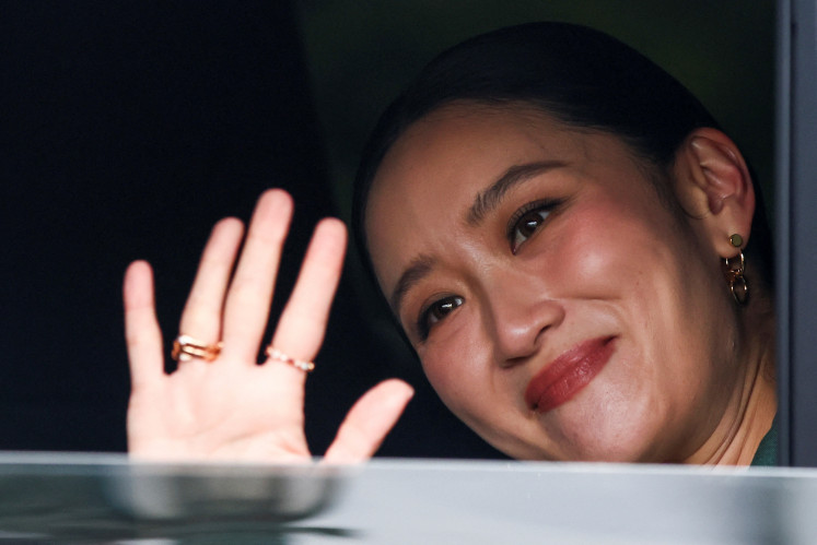 Thailand's Prime Minister Paetongtarn Shinawatra gestures, after Thailand's Constitutional Court suspended her from duty pending a case seeking her dismissal, at the Government House in Bangkok, Thailand, July 1, 2025.