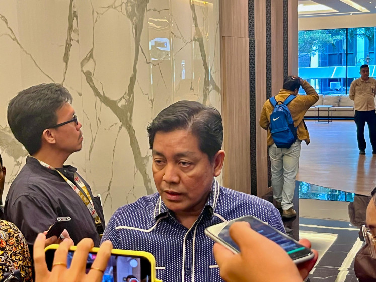 Coordinating Economic Ministry's spokesman Haryo Limanseto address media in his office on Wednesday. Indonesia is pushing to continue trade talks with the United States as it seeks to lower a 32 percent tariff imposed by Washington.