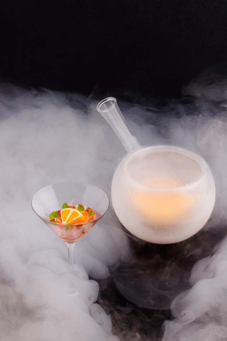 A playful dessert to end the night is The Mandarin, served with citrus salad and a misty cheese reveal.
