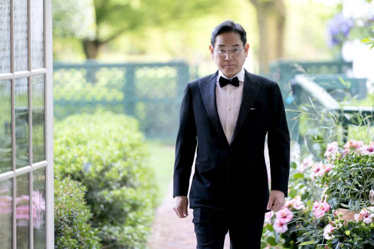 Jay Y. Lee, Executive Chairman of Samsung Electronics Co., arrives for the State Dinner in honor of then South Korean President Yoon Suk Yeol, at the White House in Washington, DC, US on April 26, 2023.